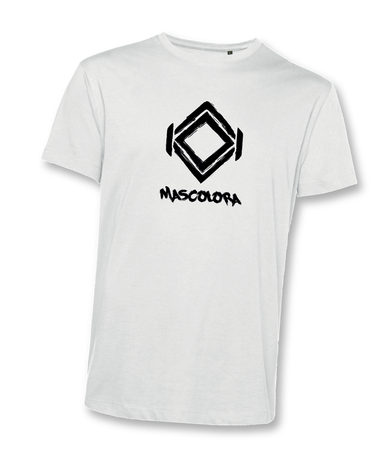 Icon tee, white with black diamond logo